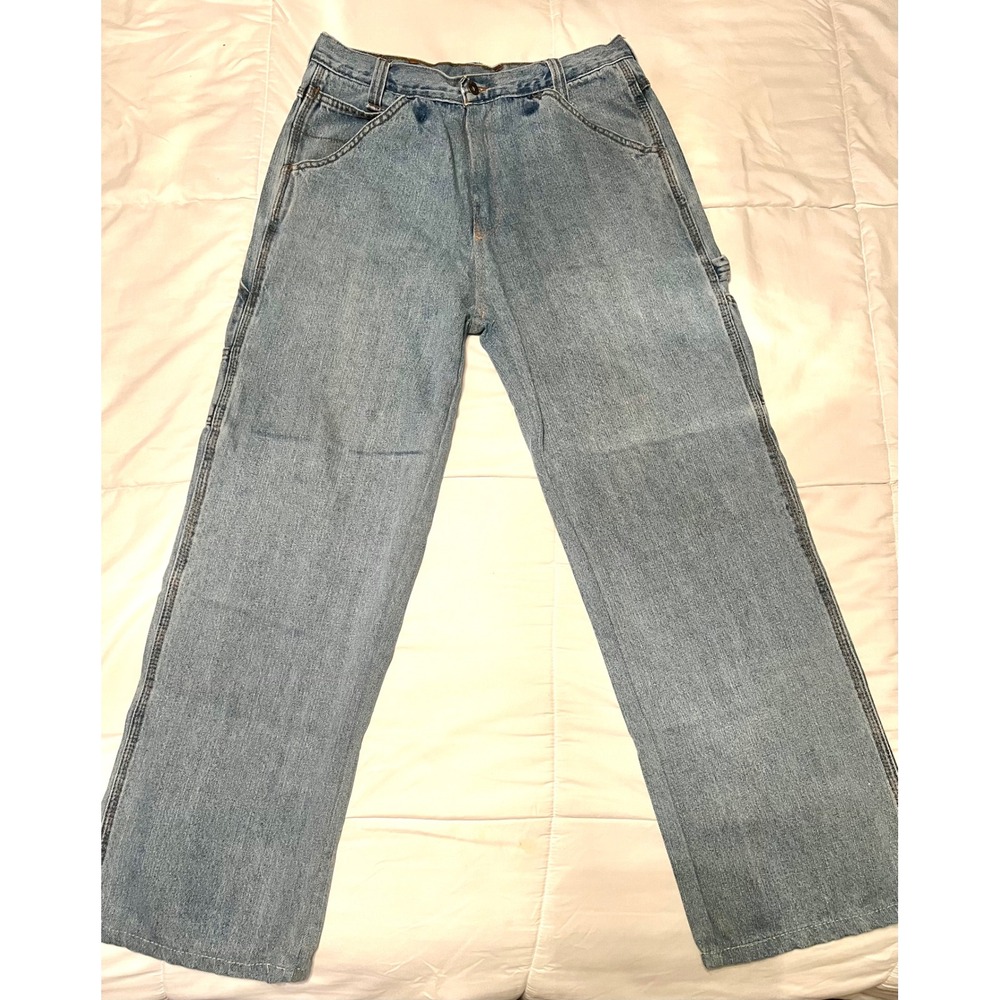 Vintage Y2K Faded Glory Carpenter Jeans Baggy Wide Leg Utility Workwear Denim